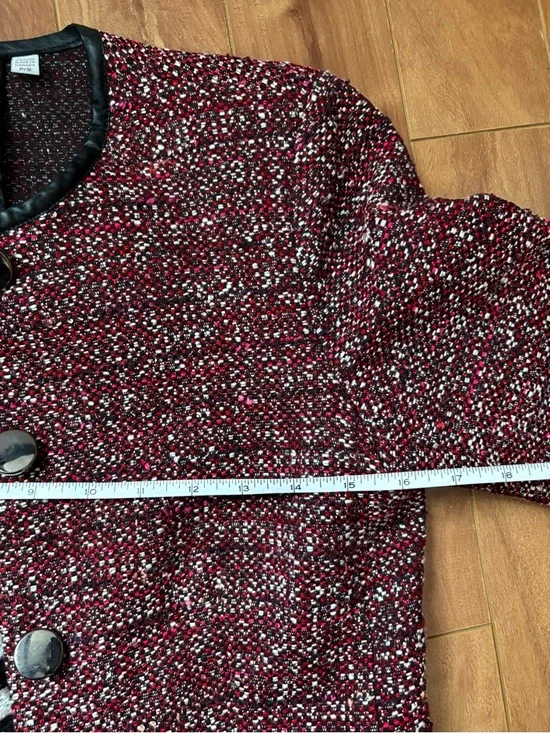 Women’s Red Tweed Button Jacket - Picture 4 of 4